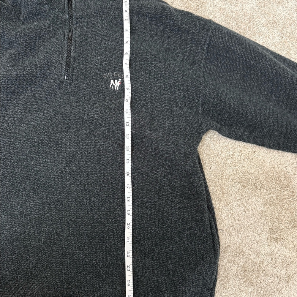 Vintage 90s Big Dogs Gray 1/4 Quarter Zip Mens L - Picture 10 of 10